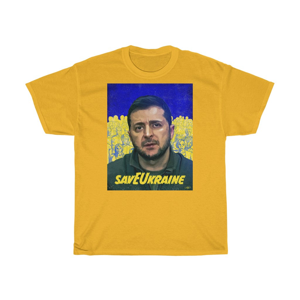Бавовняна футболка унісекс saveEUkraine by LeonelLopes