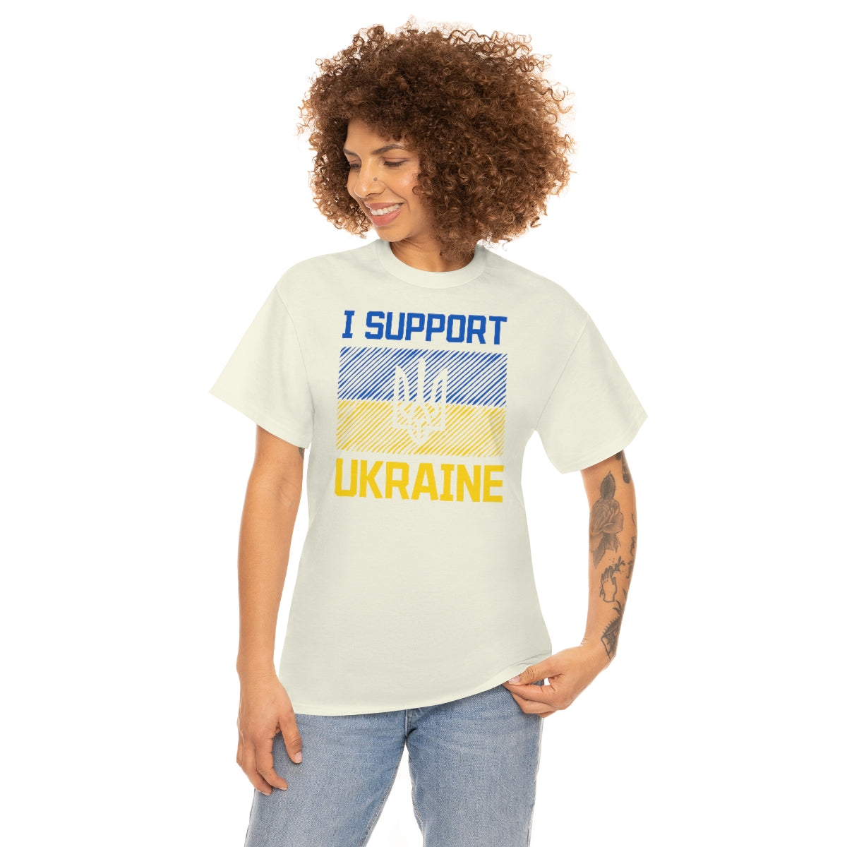Ich bin mit der Ukraine Unisex-Baumwoll-T-Shirt