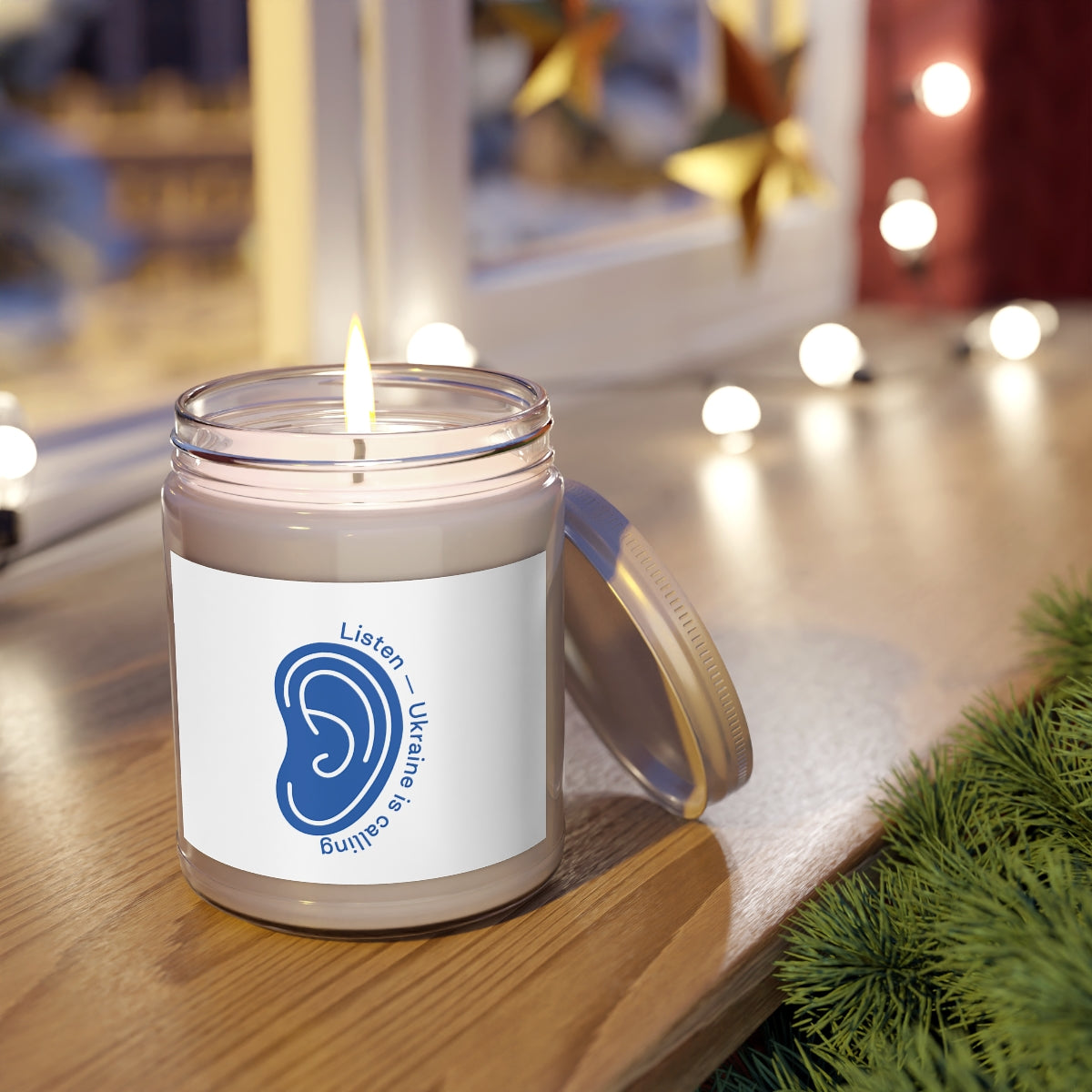 Listen To Ukraine's Call - 100% Ecological Soy Wax Scented Candle (lasts 50-60h)