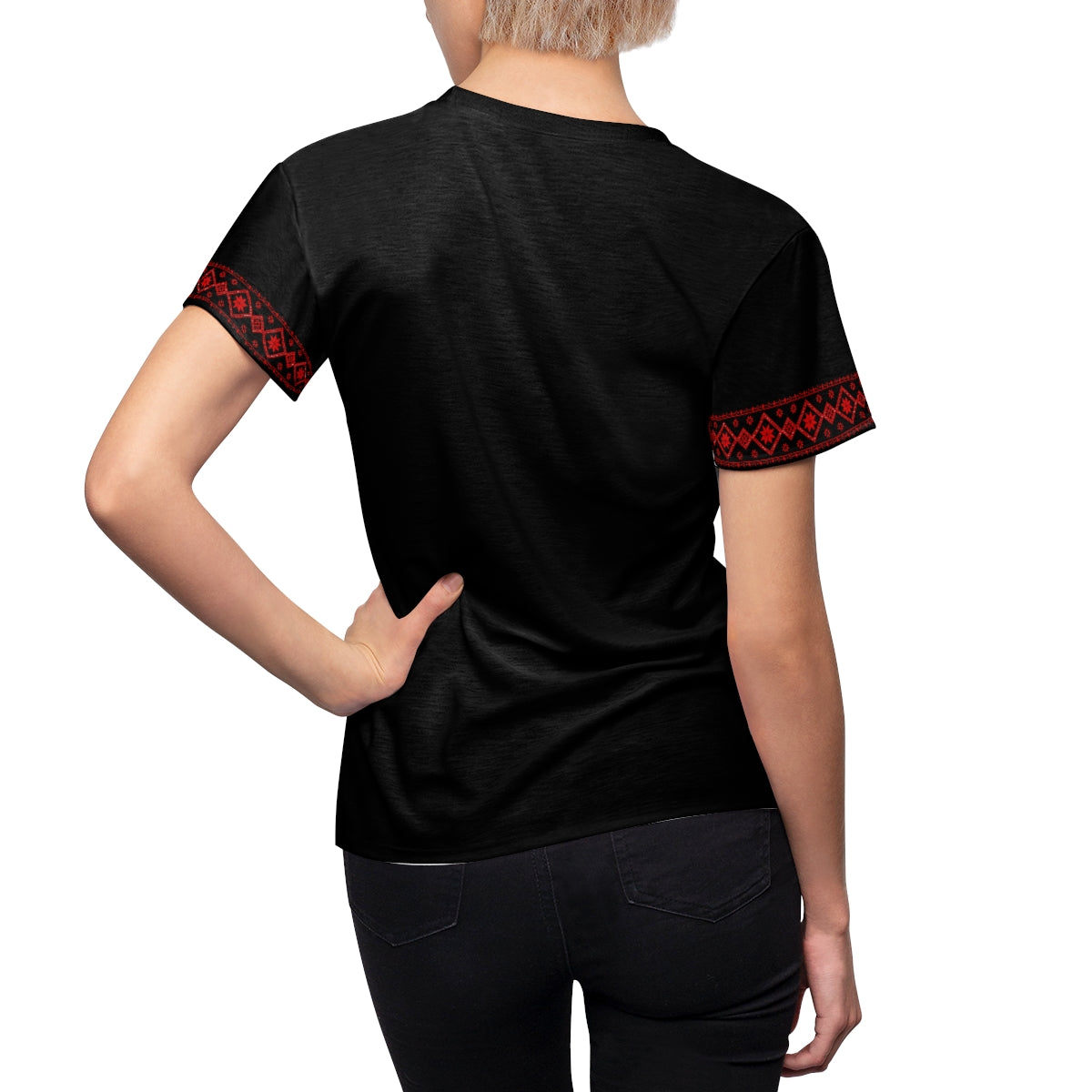 Vyshyvanka Print T-Shirt Schwarz 2