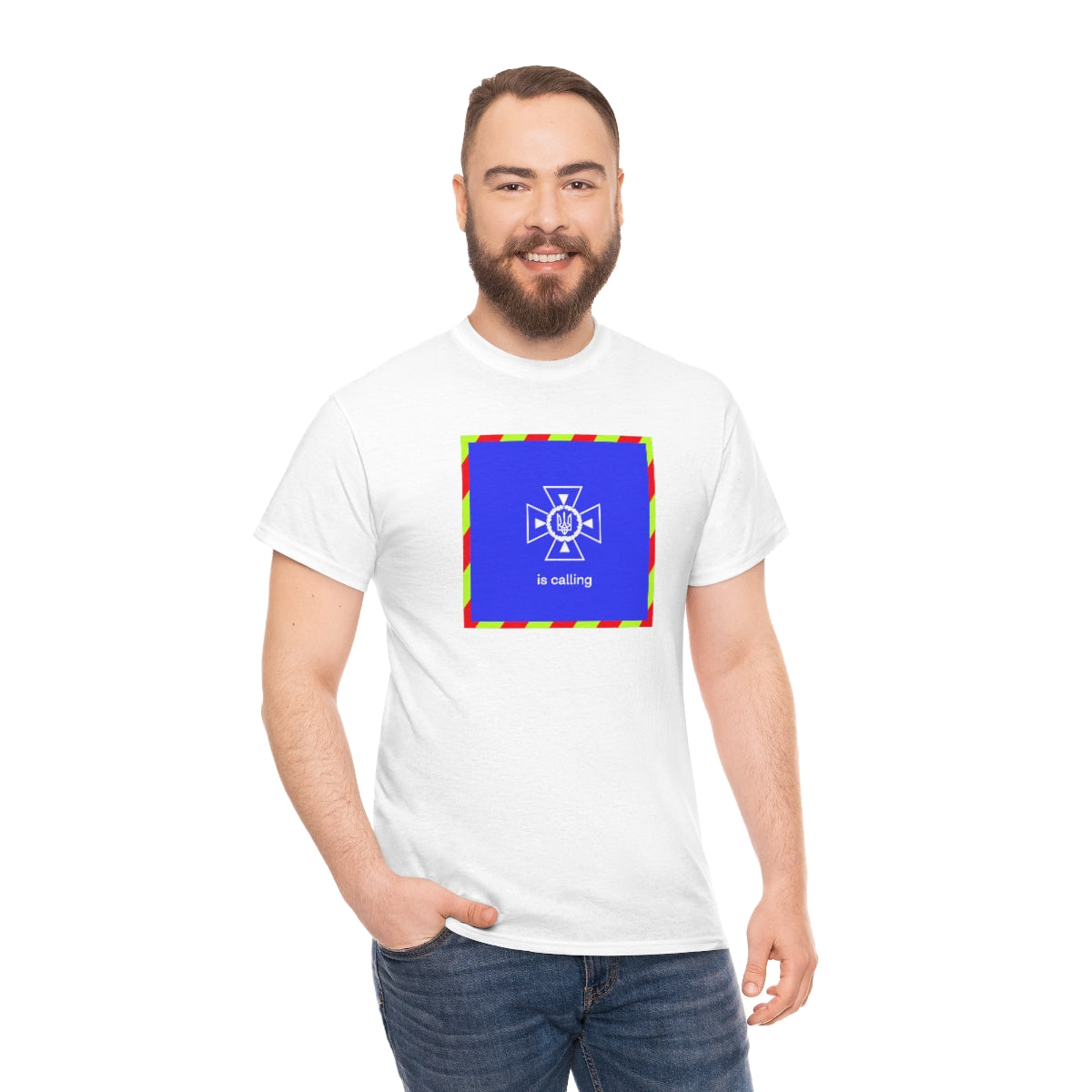 乌克兰的呼唤，方形 - 双面中性 T 恤