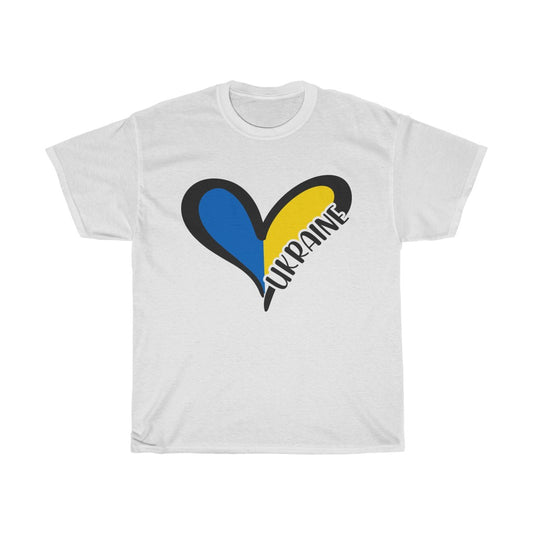 Save Ukraine Heart 男女通用棉质 T 恤