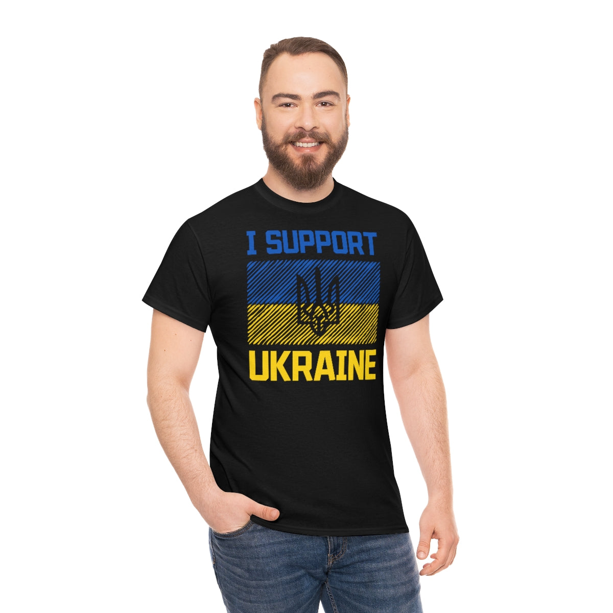 I Am With Ukraine 男女通用棉质 T 恤