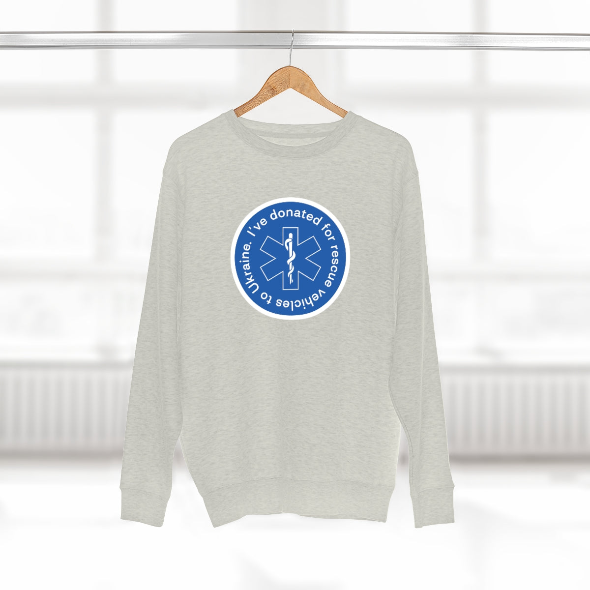 Gespendet - Unisex-Premium-Sweatshirt mit Rundhalsausschnitt