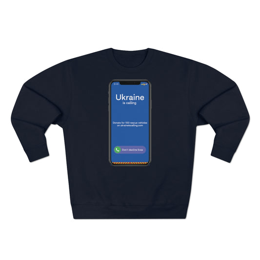 Ukraine Is Calling Screenshot - Sweat-shirt à col rond Premium unisexe