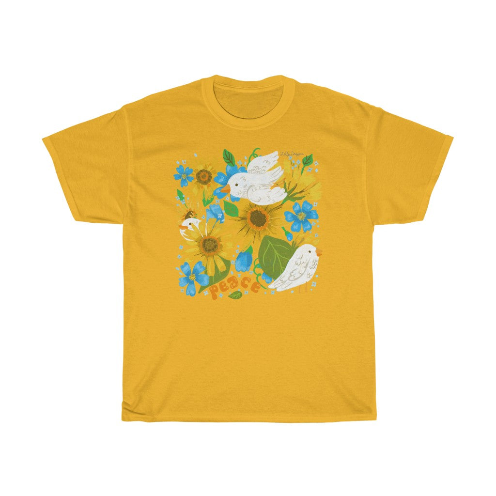 Peace For Ukraine by Jolly Dragons Unisex Cotton T-Shirt