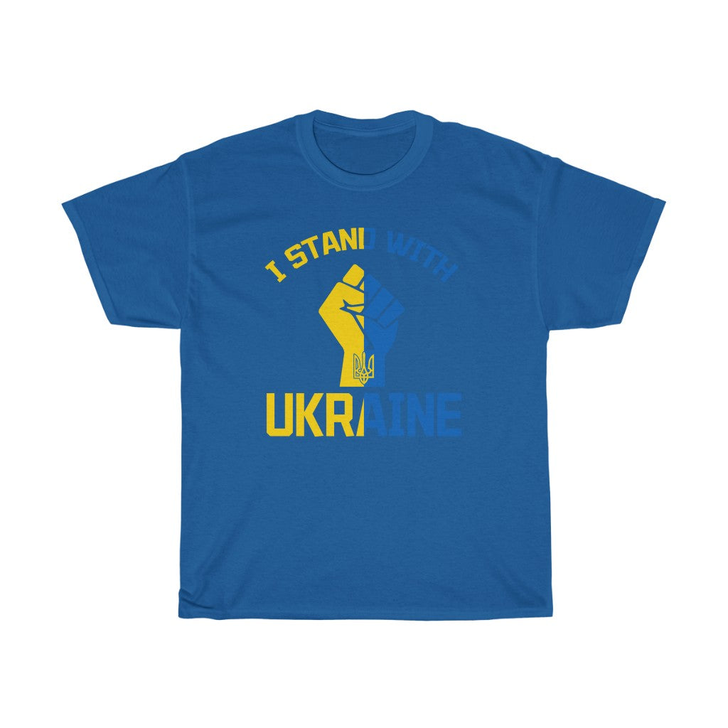 I Stand With Ukraine 男女通用棉质 T 恤