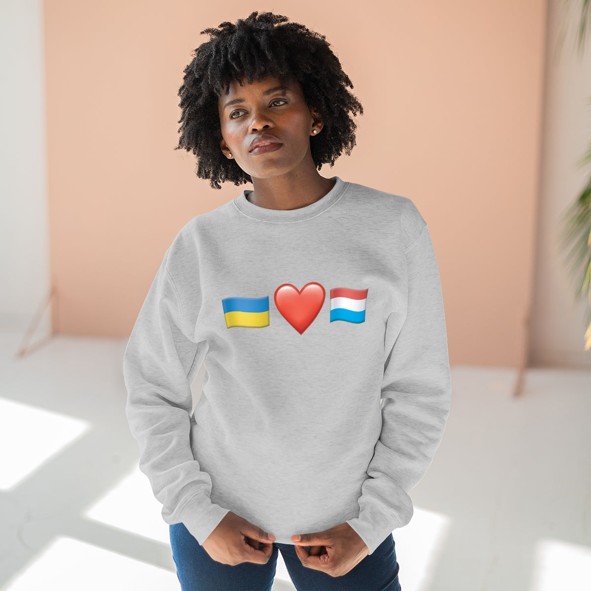Luxembourg's Support - Unisex-Premium-Sweatshirt mit Rundhalsausschnitt