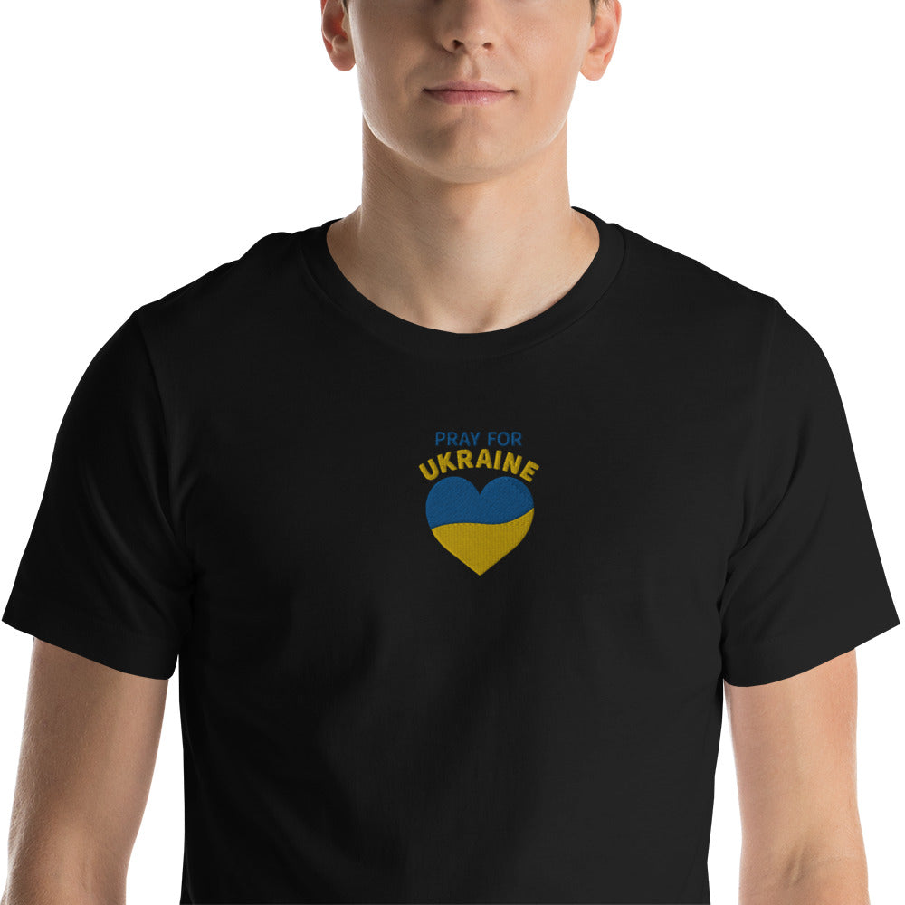 Pray For Ukraine Embroidery - Unisex t-shirt